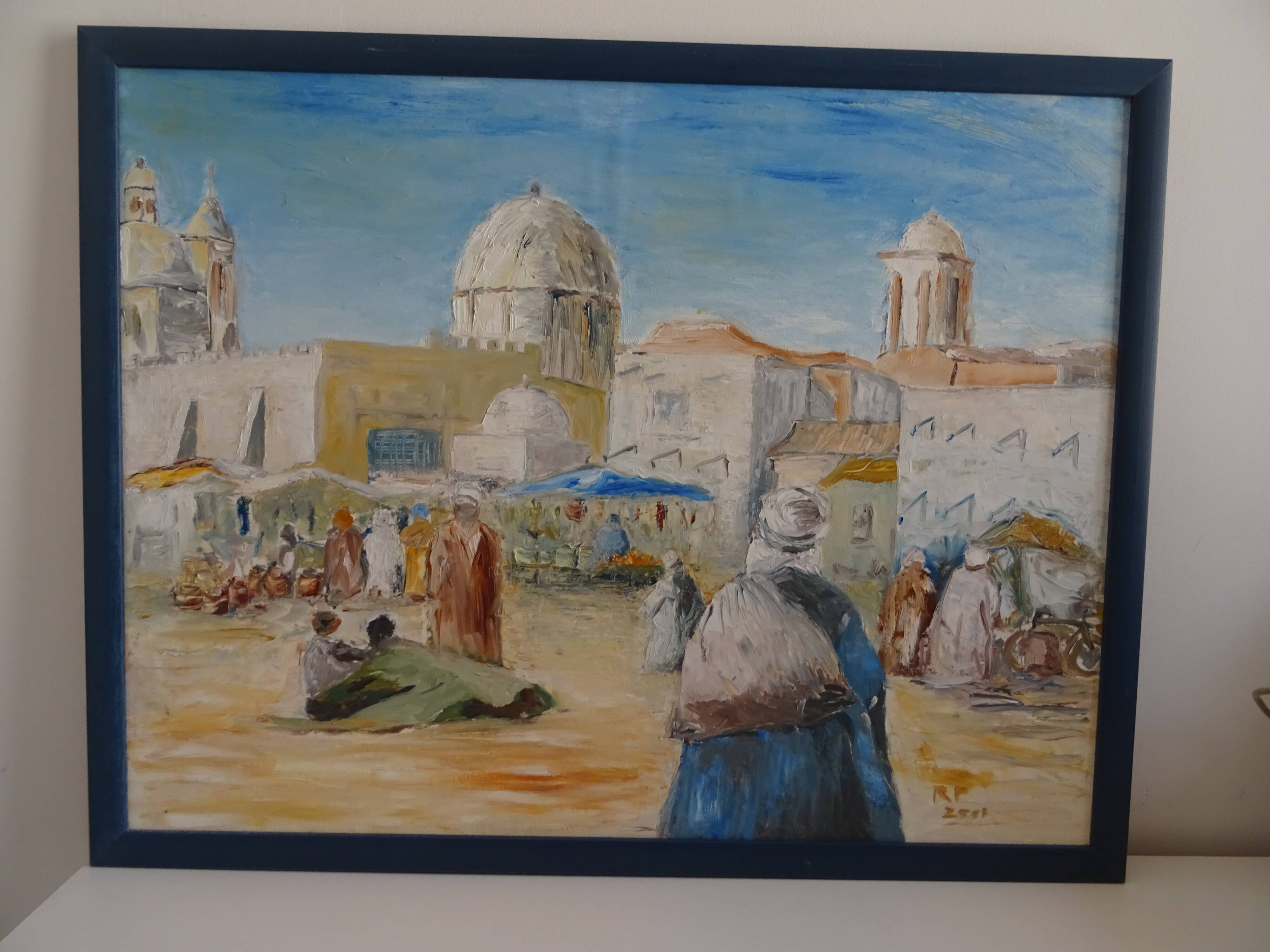 Tableau Orientaliste Signé 68 x 54 cm Afrique du Nord Maghreb