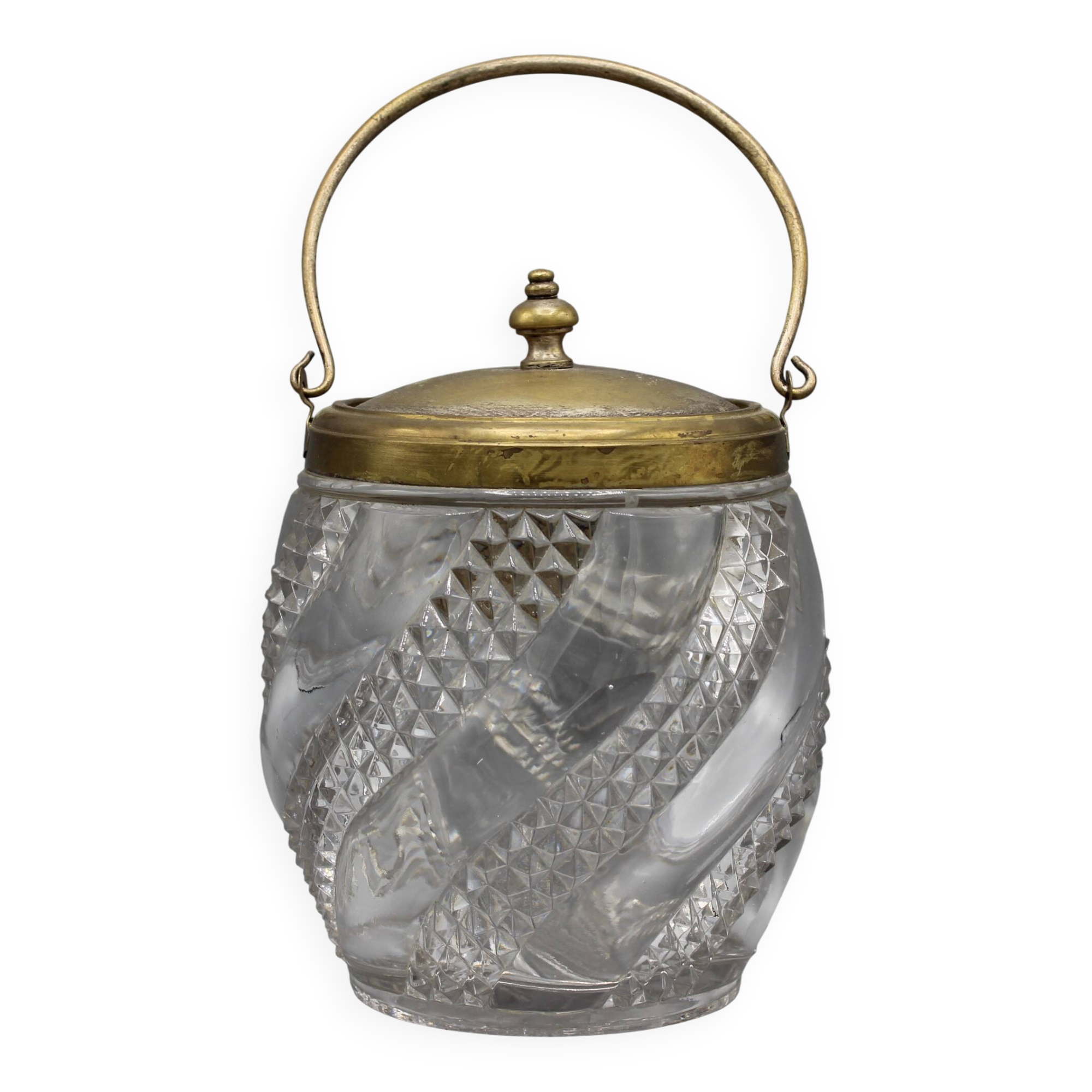 Old 19th century biscuit bucket - baccarat serpentine model