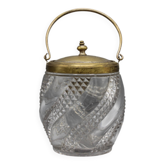 Ancien seau a biscuit 19 eme xix - baccarat modele serpentine