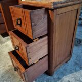Art Deco mahogany dressing table with bevelled tilting mirror, France, 1920s–1930s.
