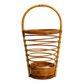 Beautiful rare Italian Mid Century modern bamboo umbrella stand in helix de