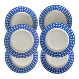 Set of 6 Guy Degrenne dessert plates, vintage blue pareo model - serv