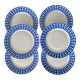 Set of 6 dessert plates Guy Degrenne vintage blue pareo model - serv