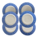 Set of 6 dessert plates Guy Degrenne vintage blue pareo model - serv