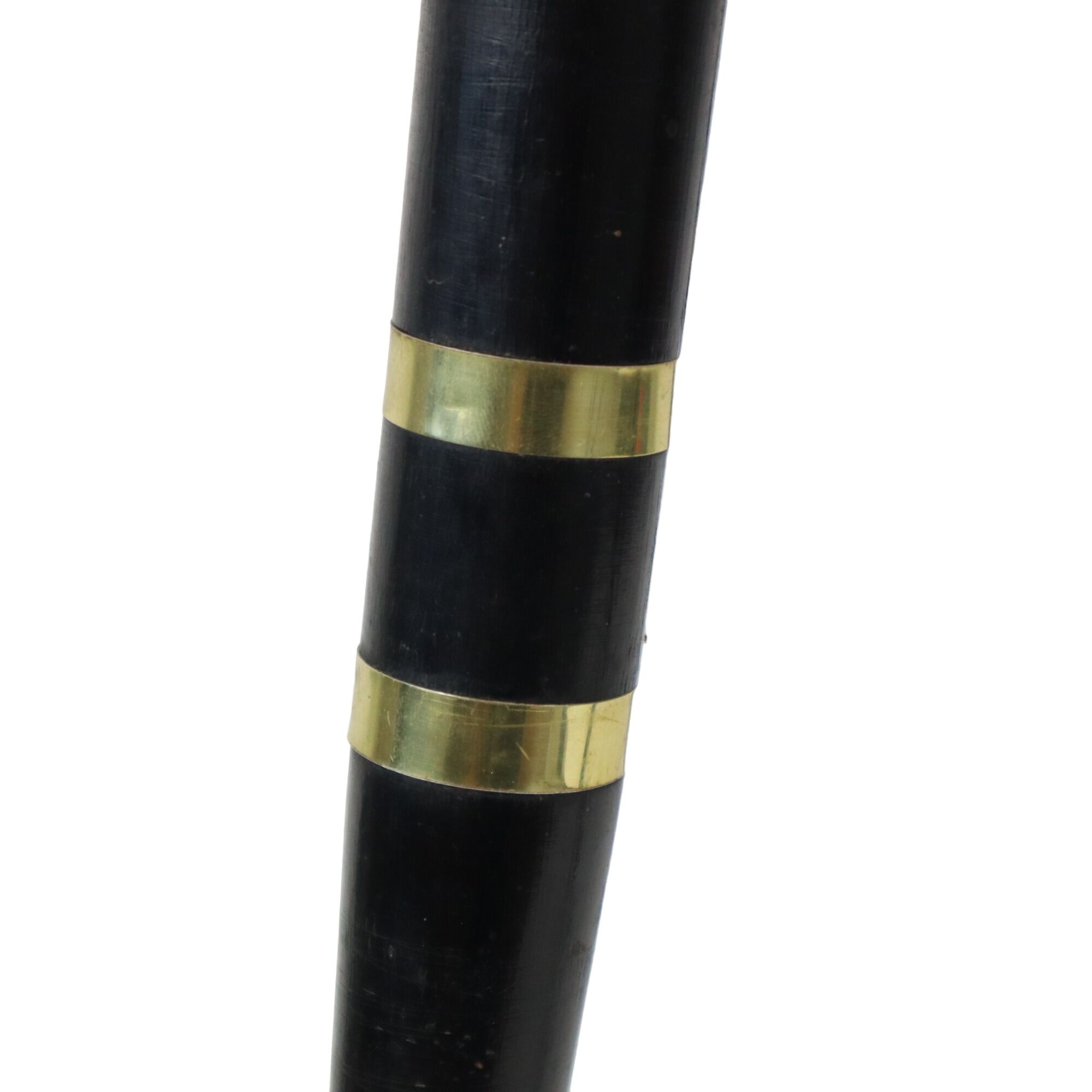 Seventies yellow triangular plant table design formica copper conical