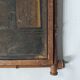 Antique Asian decorative triptych mirror with chain wall decoration in wood.