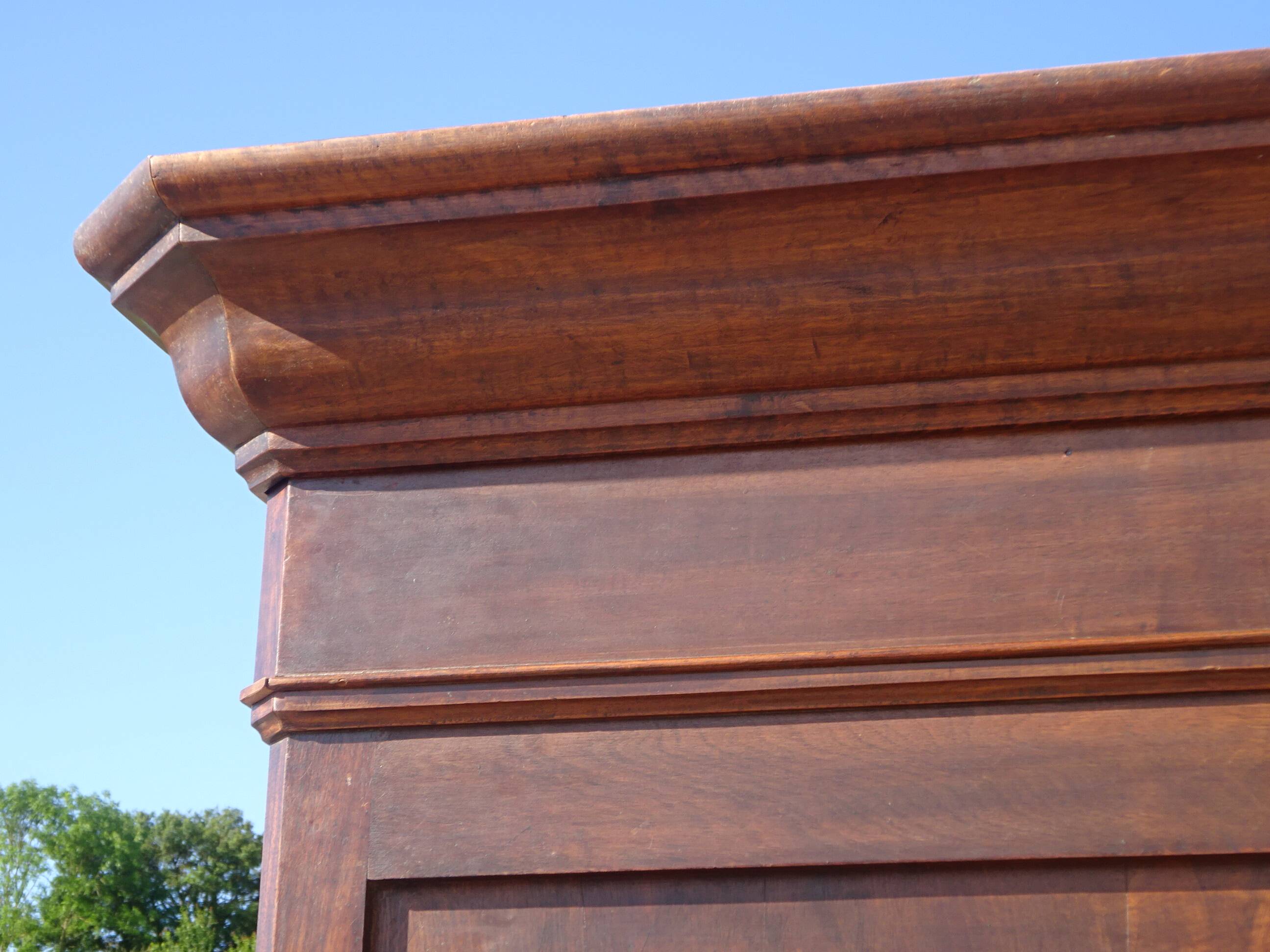 Large Louis Philippe wardrobe in solid walnut