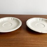 Set de 2 soucoupes Villeroy & Boch, série Manoir, porcelaine vitro blanche vintage