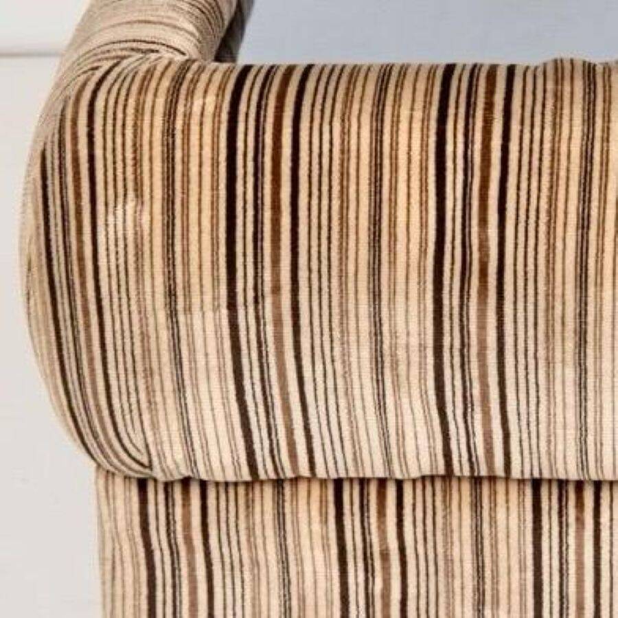 1970s vintage coffee table with velvet frame and glass top