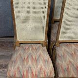 Set of 6 Louis XV chairs with high backs in whitewashed wood circa 1900