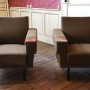 Danish Club armchairs 60s 70 khaki