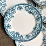 6 flat plates Léon Graves in ironstone, "Marie-Louise" service.