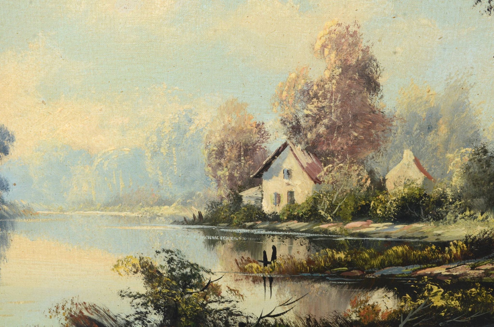 Tableau paysager, huile sur toile signé L.Morin