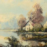 Tableau paysager, huile sur toile signé L.Morin