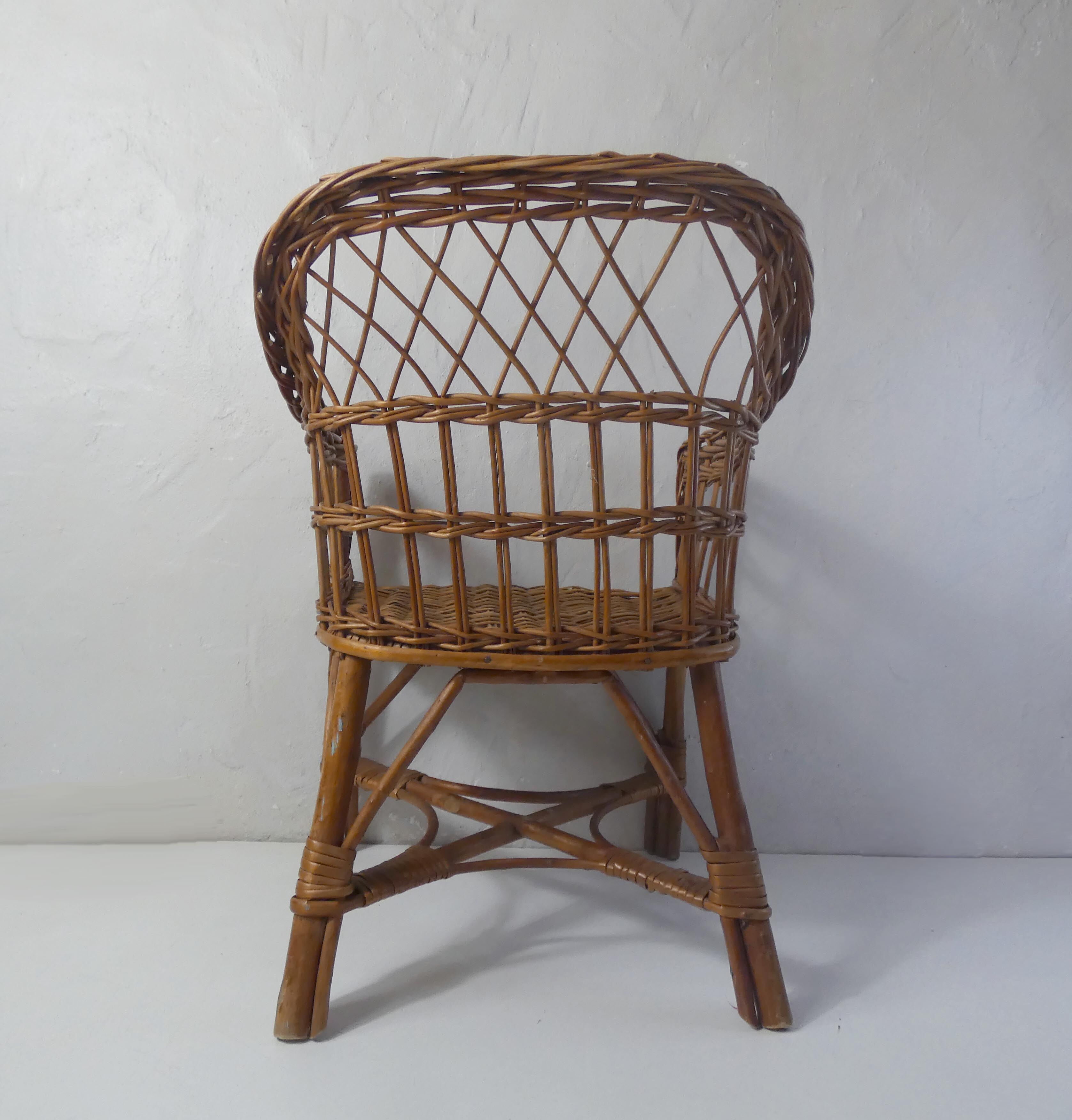 Rattan armchair for children
