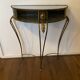 Vintage Regency Black and Gold Metal Console Hall Table, 1960s