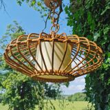 Rattan pendant lamp from the 60s