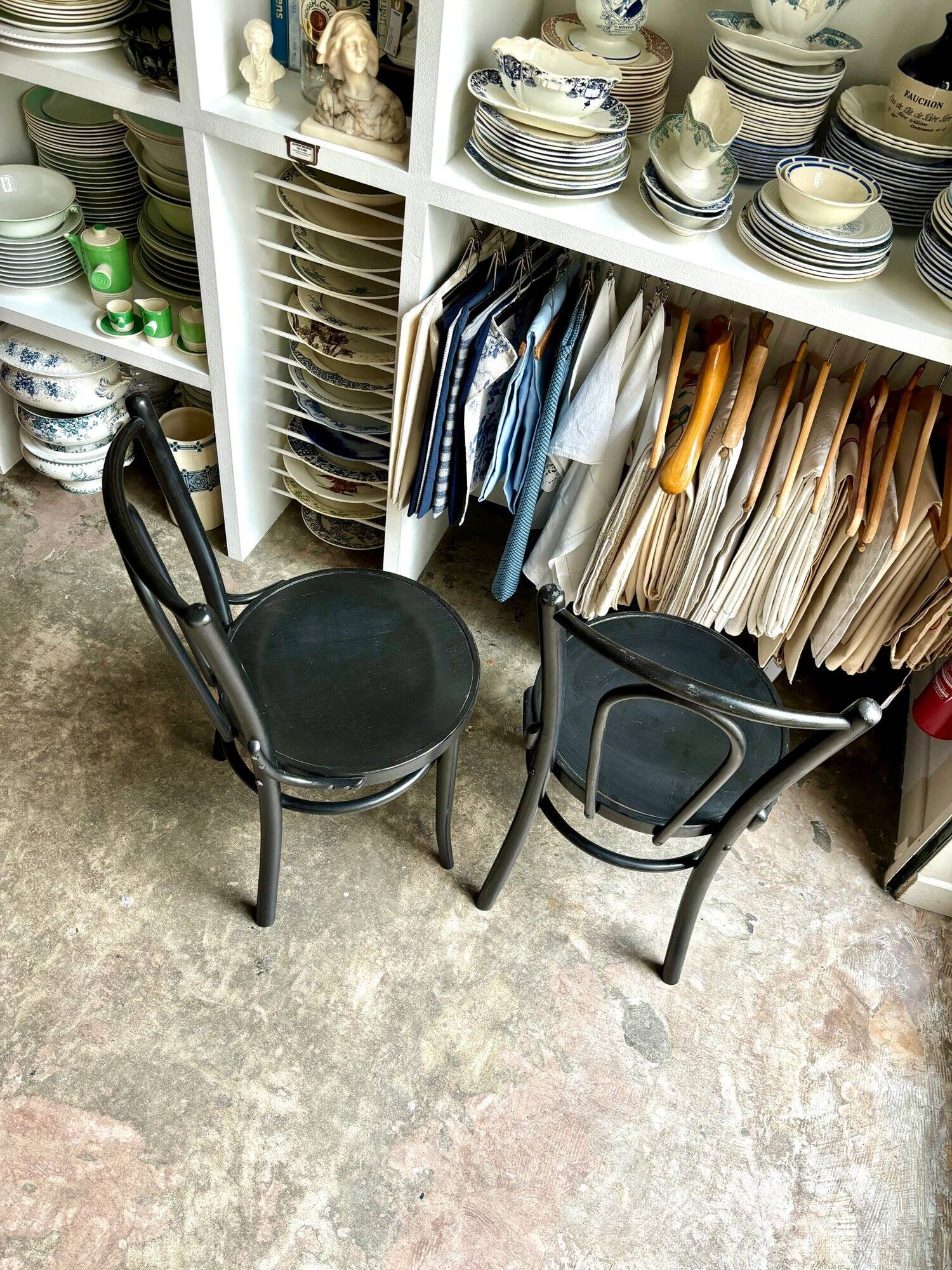 2 bistro chairs in black bent beech