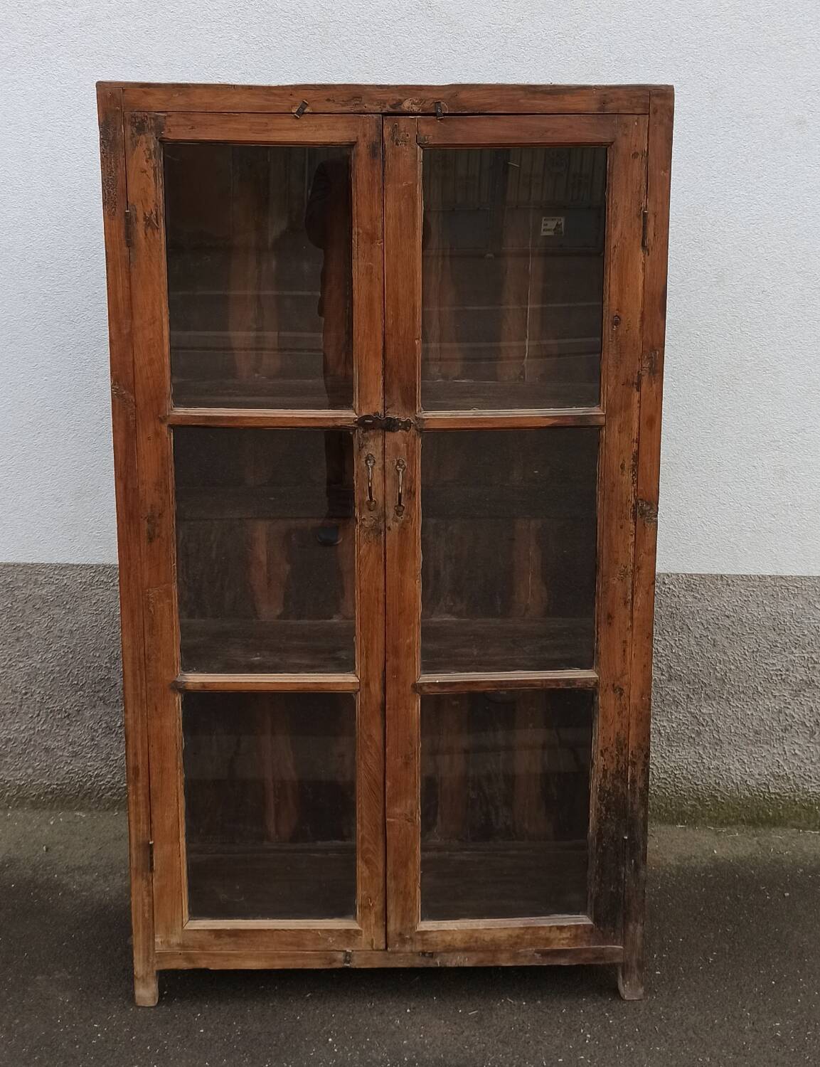 Old wooden glazed cabinet