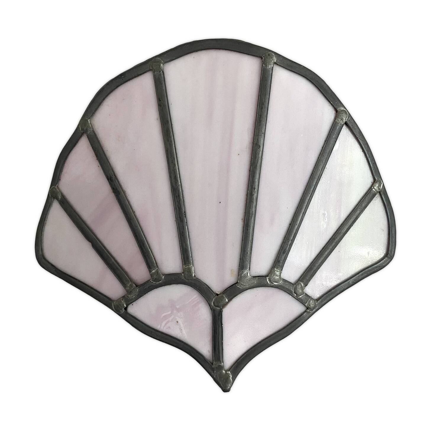 Stained glass shell wall light