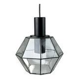 60s 70s hanging lamp ceiling lamp by Limburg Leuchten Germany glass metal