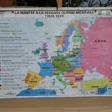 Vintage school map MDI Europe - Second War
