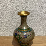 Antique vase with cloisonné enamel in brass