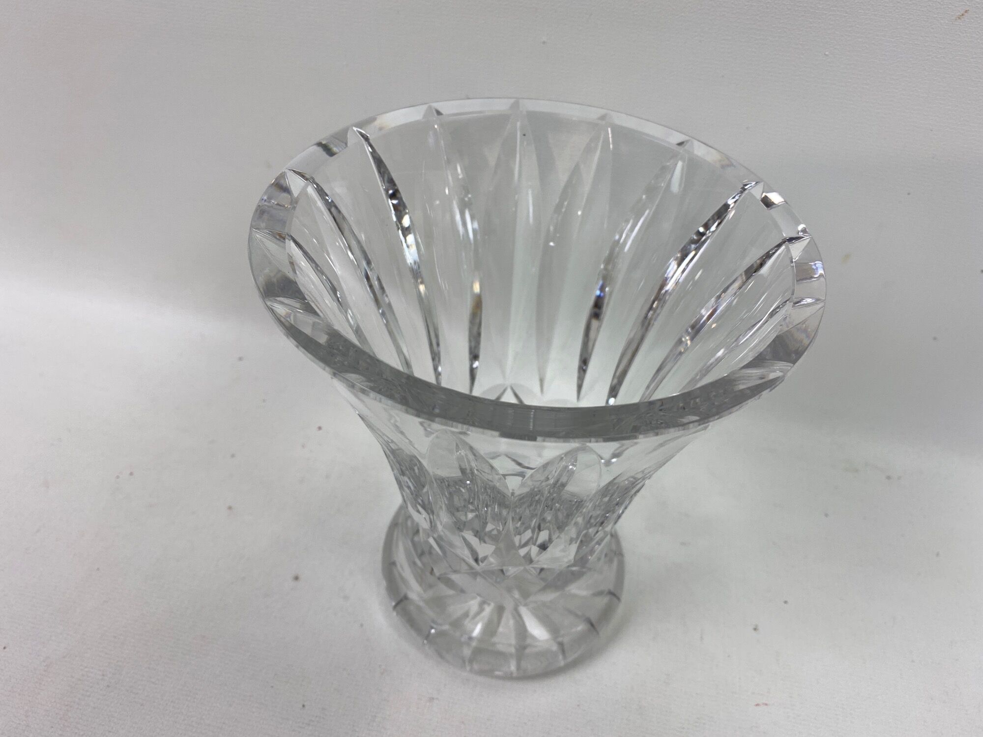 Transparent crystal vase tulip shape