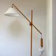 Vintage Domus teak wood floor lamp