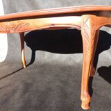 Coffee table ovalewood and marble pink salmon