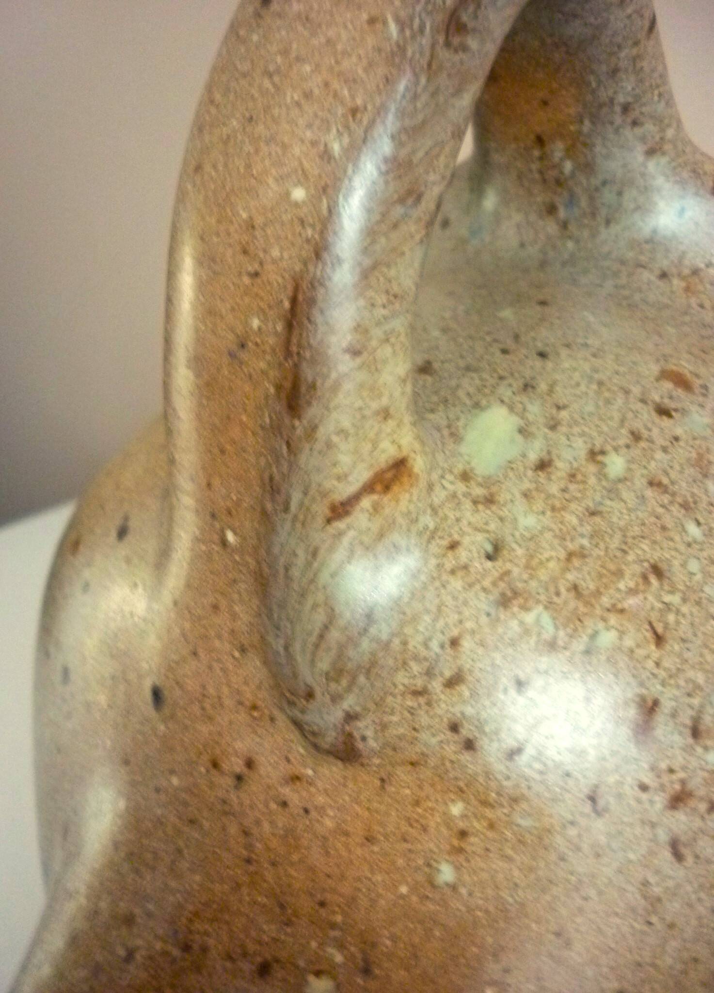 Tripod pitcher in glazed ceramic, signed Périgord pottery, 1950s/1960s