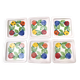 Set of Six Vintage Square Hand-Crafted Earthenware Plates by De Simone, Italy