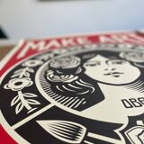 Shepard Fairey (Obey), Make art not War, signé et daté par l'artiste