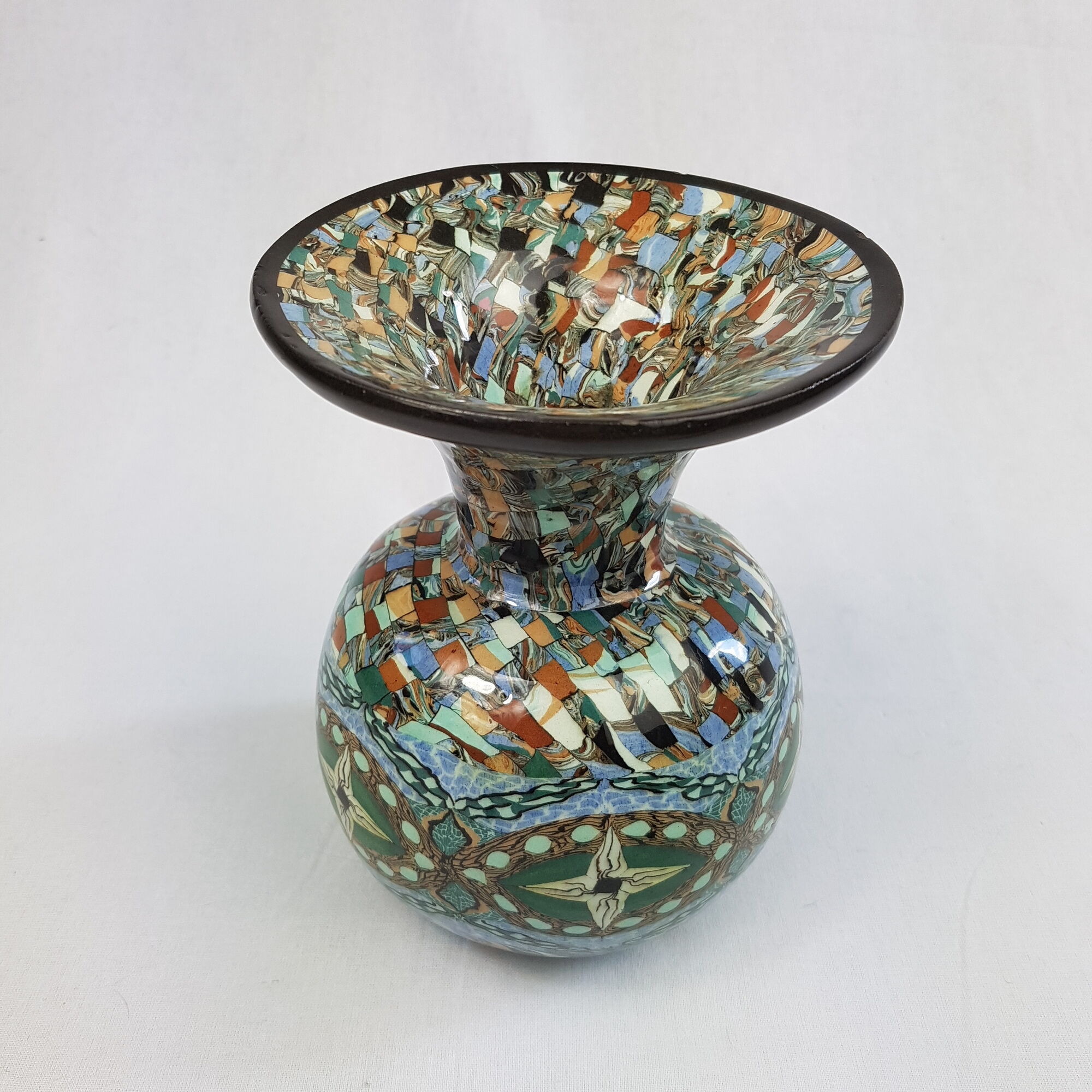 Ceramic vase with mosaic decoration Gerbino Vallauris