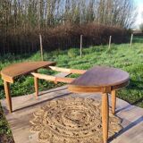Round art deco table with extension