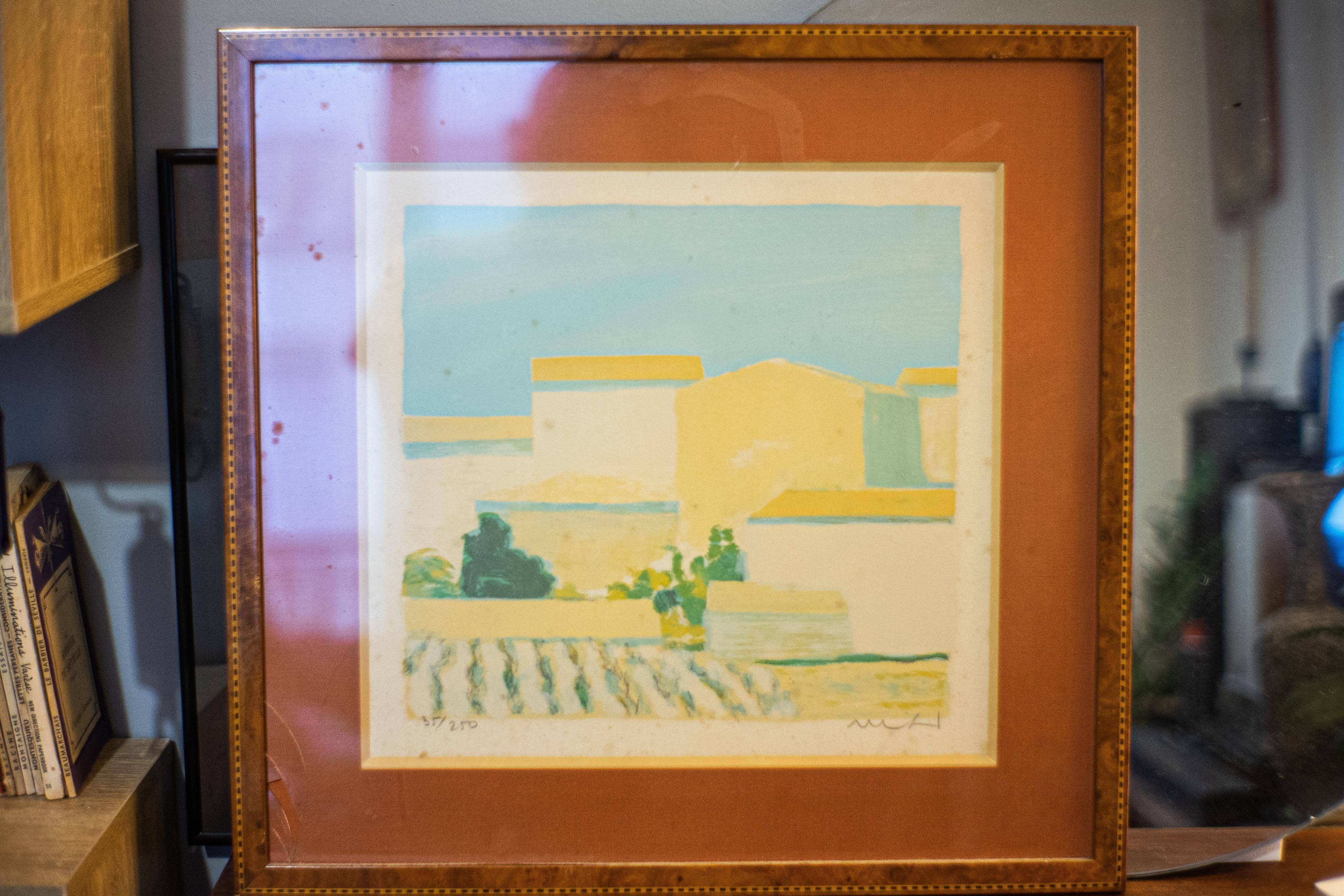 superb lithograph by Roger Muhl Landscape II signed and framed