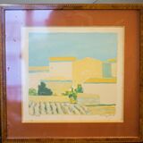 superb lithograph by Roger Muhl Landscape II signed and framed