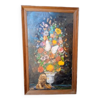 Tableau Bouquet collage epoque 1970