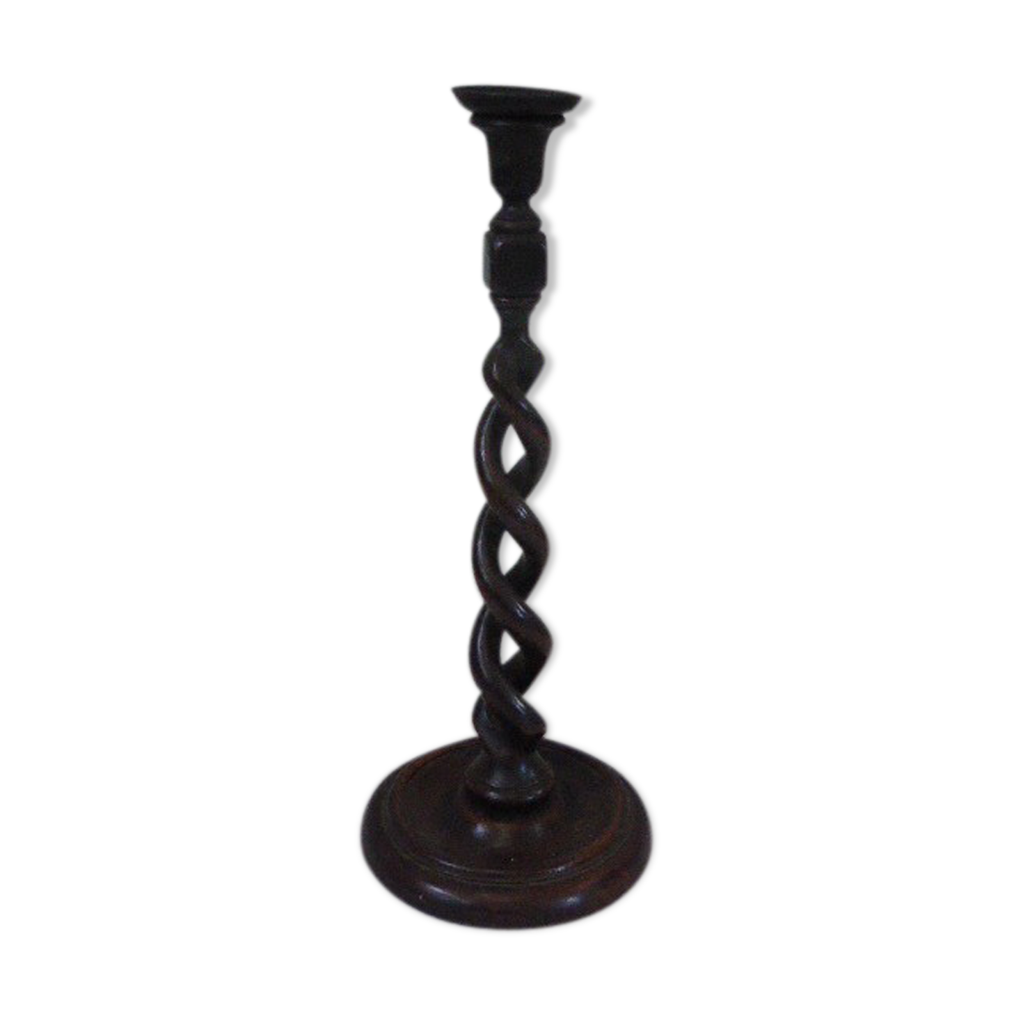 Twisted wooden candle