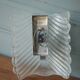 Fischer Leuchten vintage wall light, thick glass and brass wall sconce.