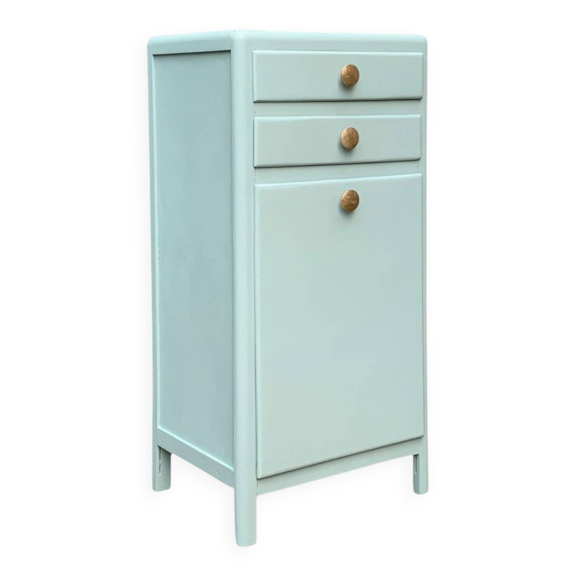 Vintage gray green bathroom chest of drawers