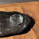 Very large black petrified wood tray or bowl D35