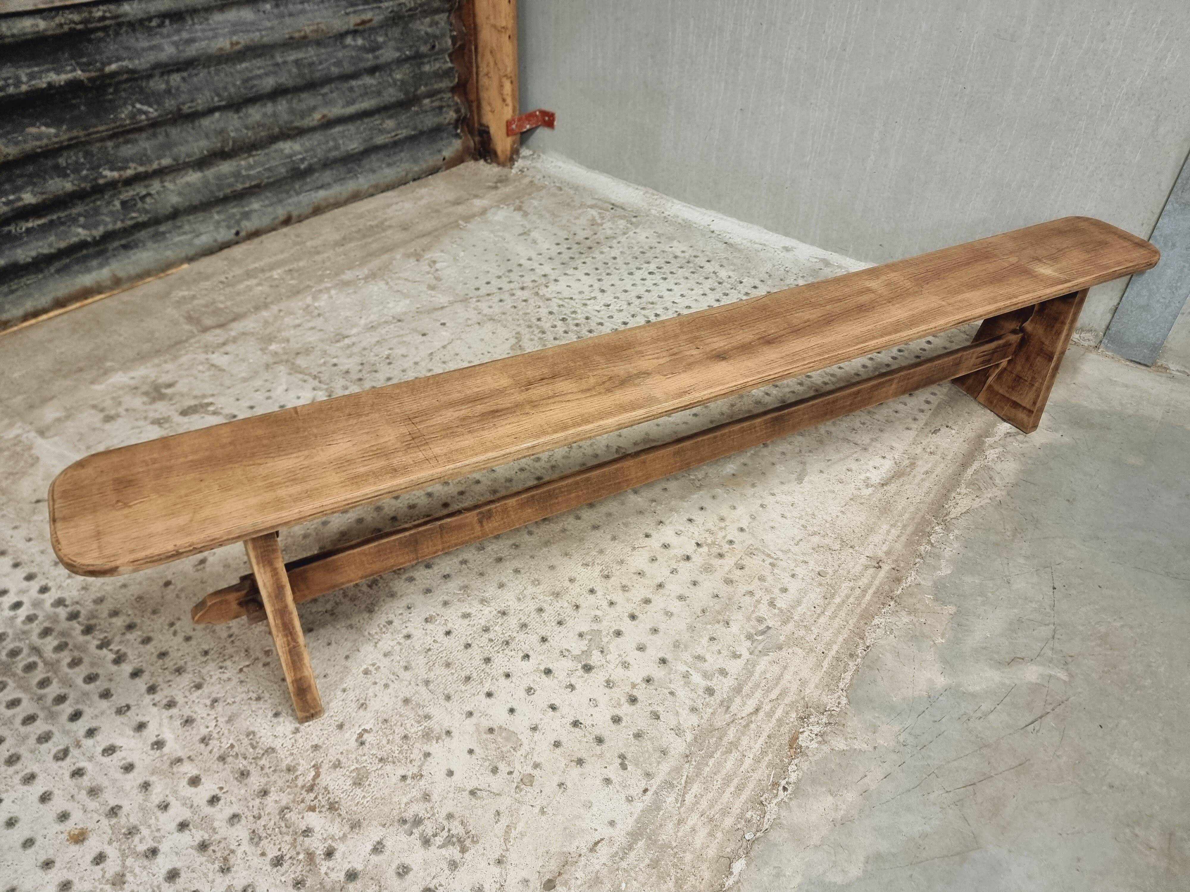 Old wooden bench side table 26 x 230 cm