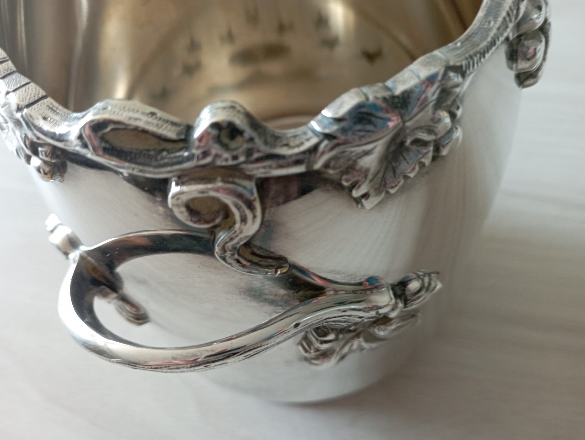 Silver metal flower spike vase
