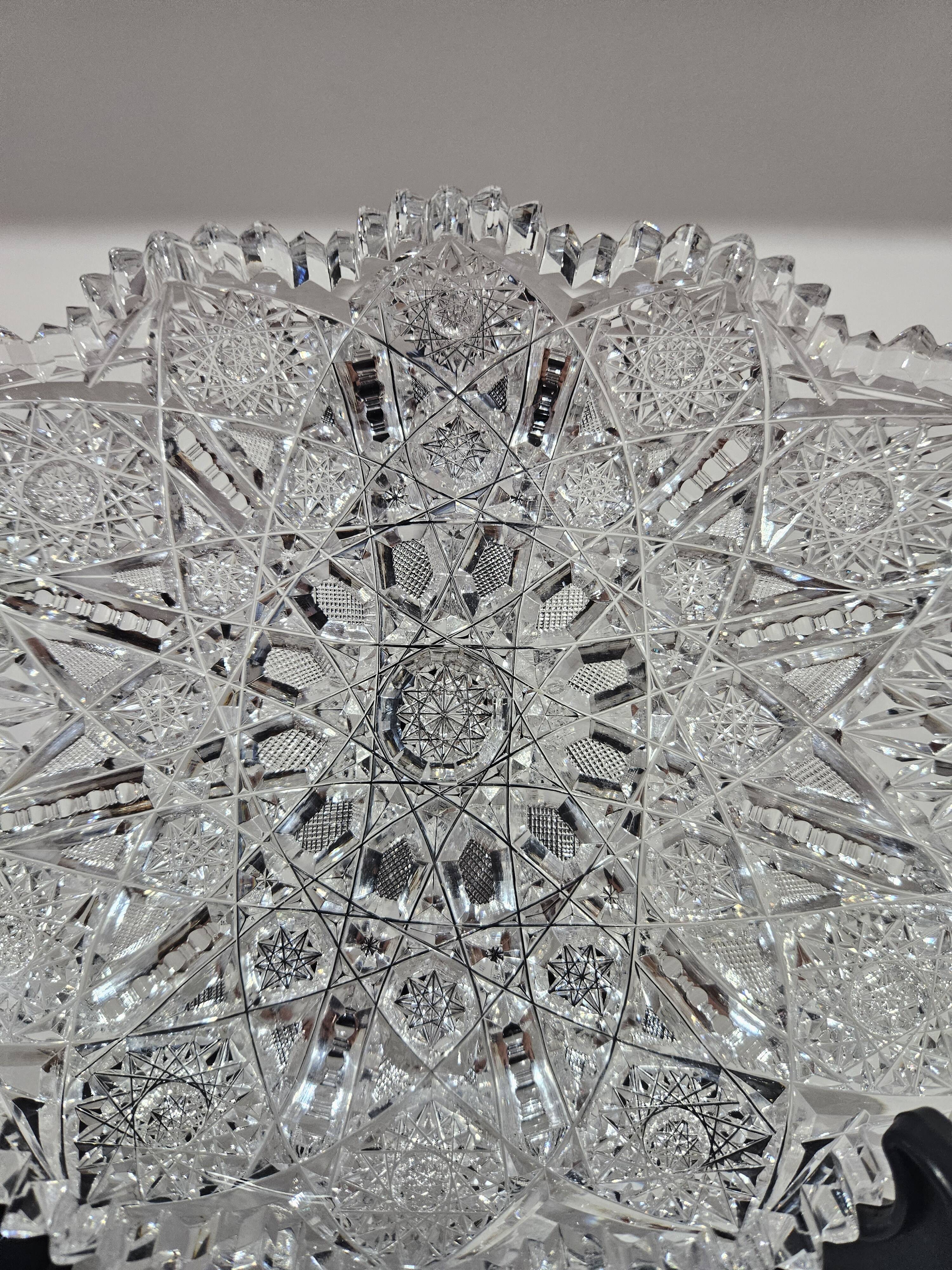 Starry Pattern Crystal Bowl, American, American Brilliant Cut Glass, 1920s.