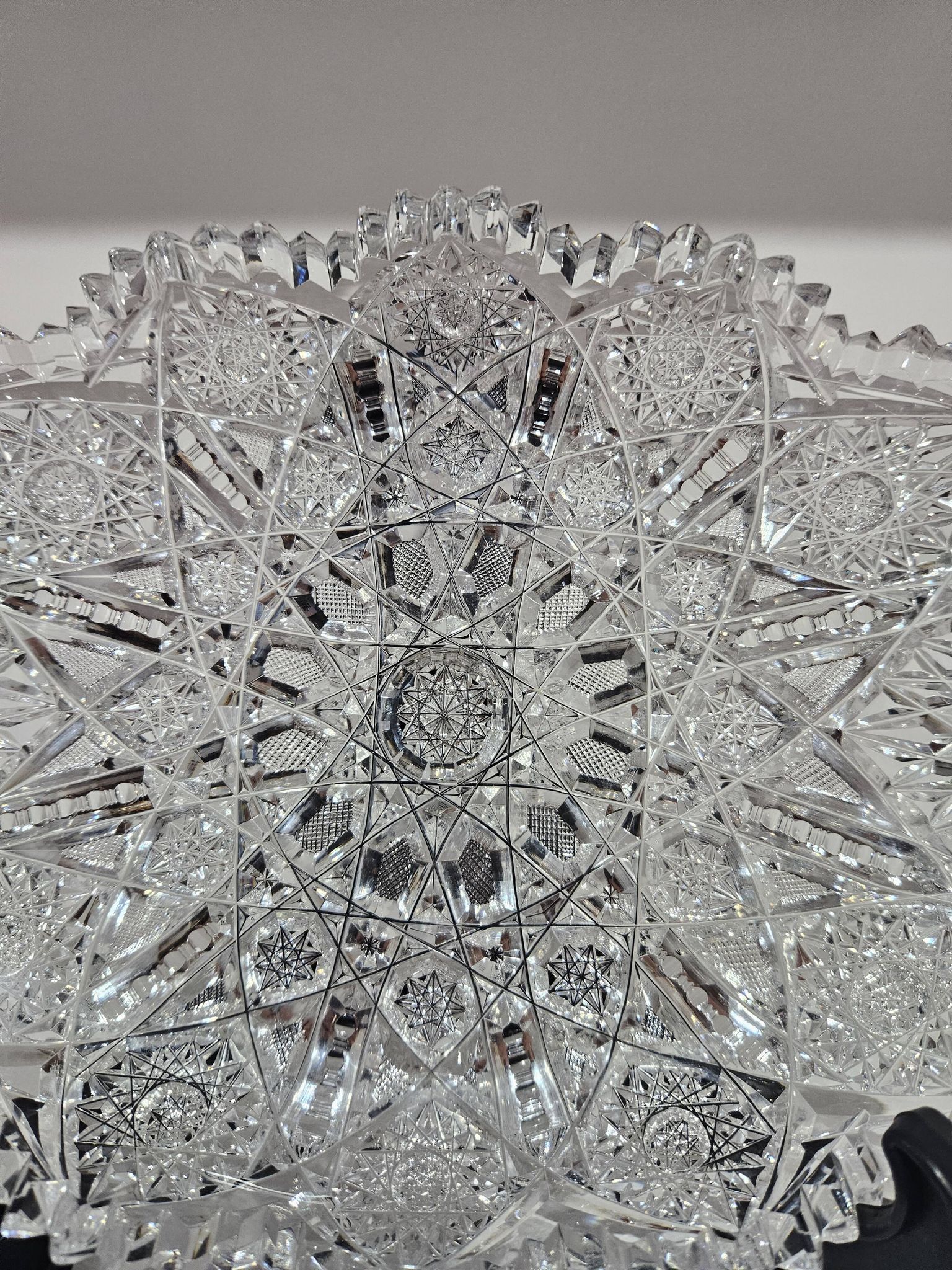 Starry Pattern Crystal Bowl, American, American Brilliant Cut Glass, 1920s.