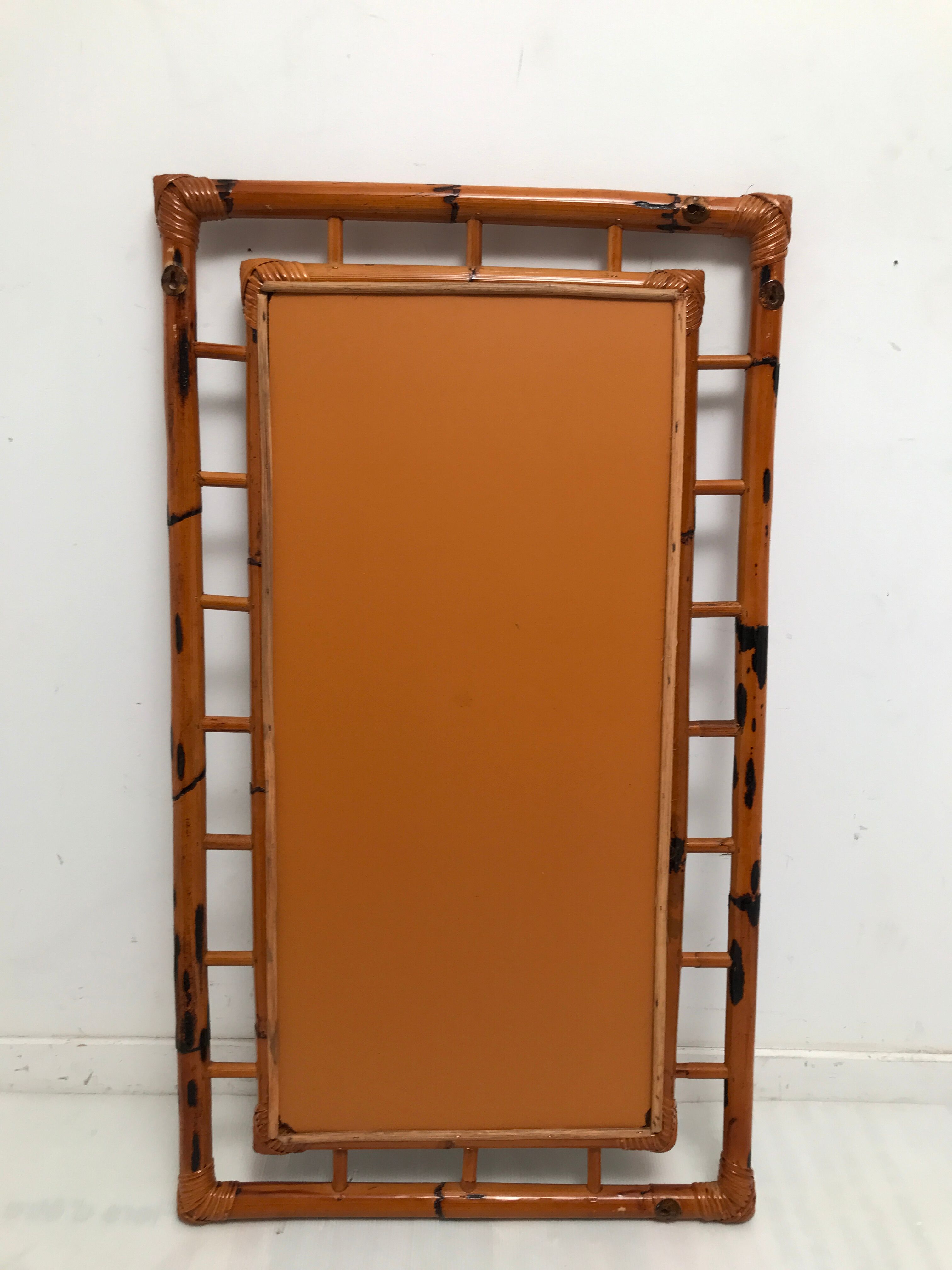 Vintage bamboo mirror