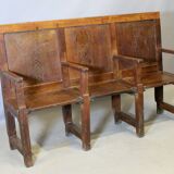 3-seater oak church pew
