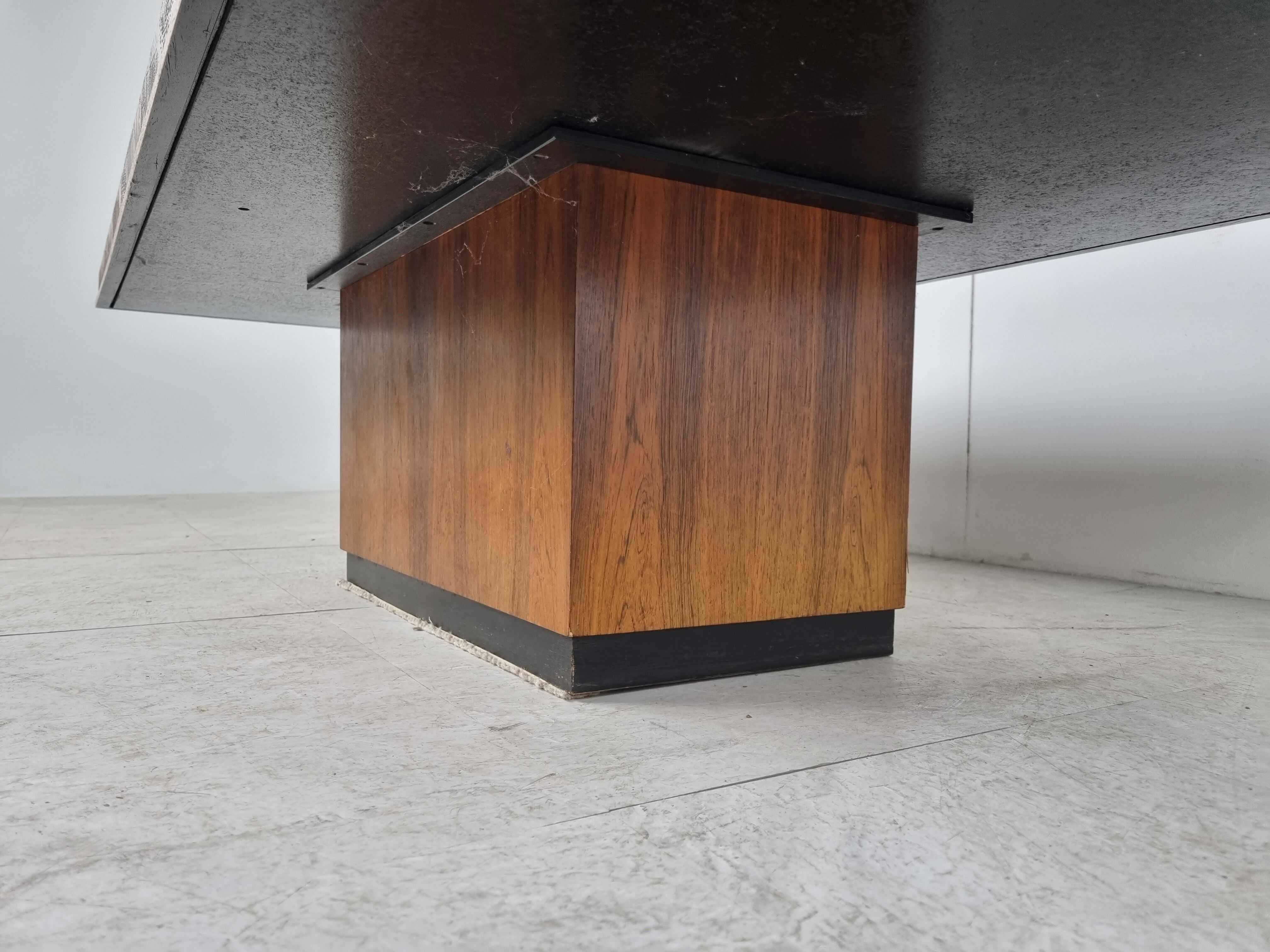 Vintage copper plated brutalist coffee table, 1970s