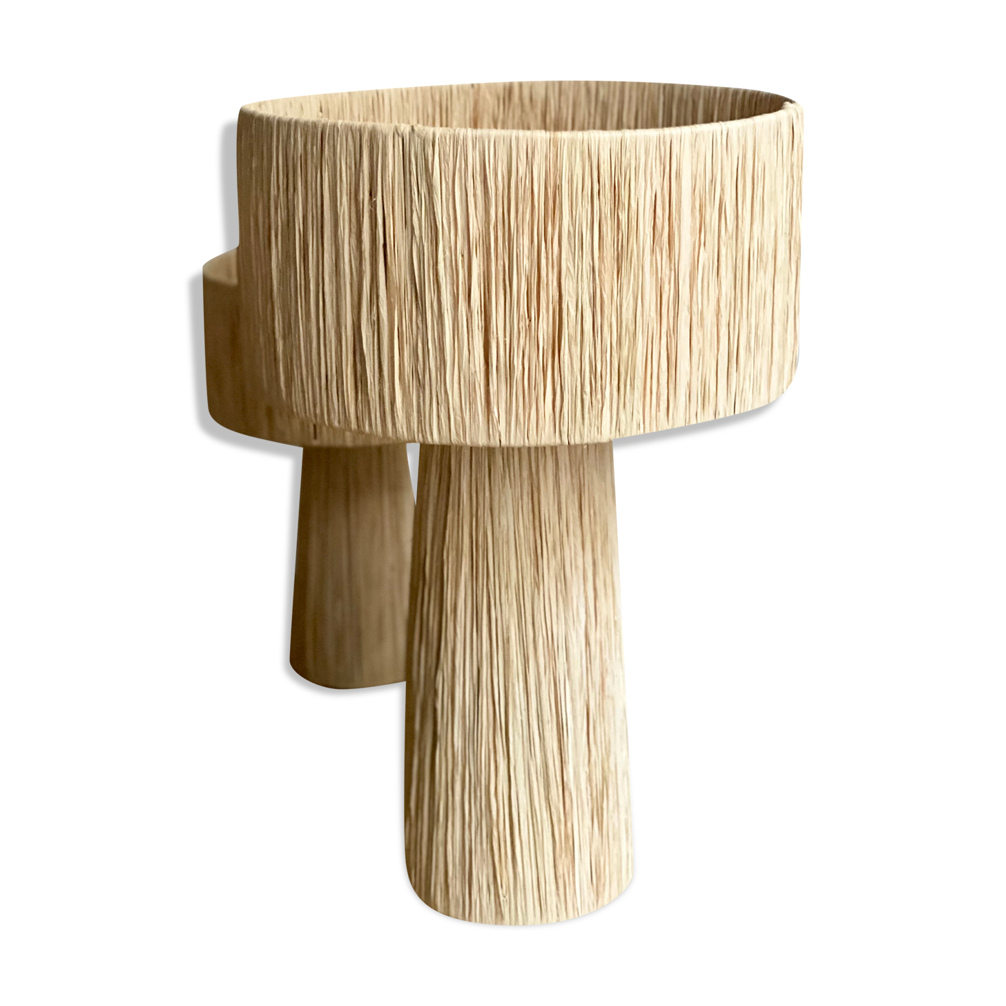 Minimalist bedside lamp raffia size L